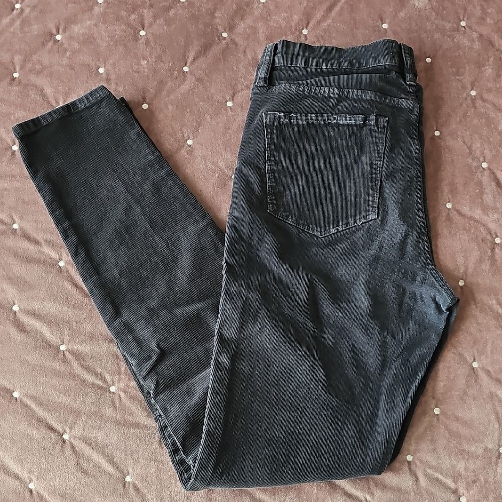 J. Crew High Rise Skinny Corduroy Jeans in Charcoal, Size 30T